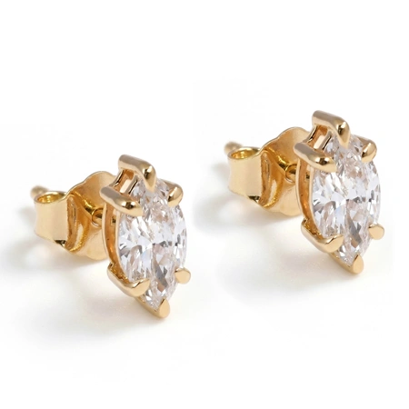 Lab Grown DIAMOND 9Kt Yellow Gold Studs Wholeale