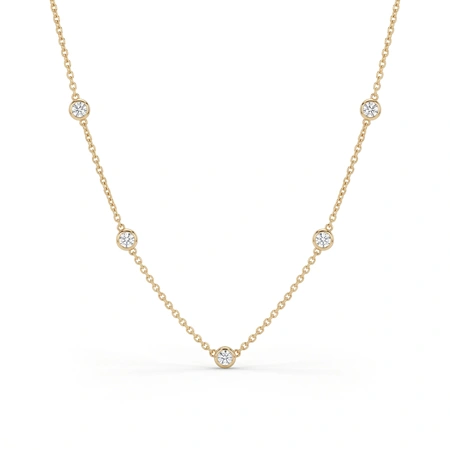 9Kt Yellow Gold Chain Necklace with Lab Grown Diamond