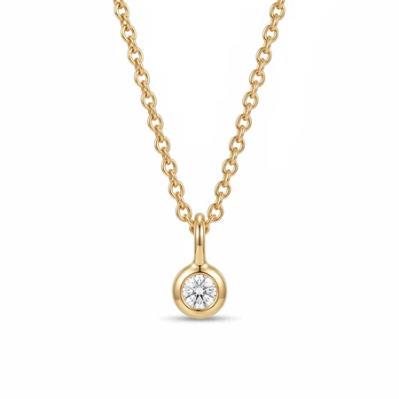 14KT Yellow Gold Lab Grown Diamond Solitaire Necklace 14KT Yellow Gold Lab Grown Diamond Solitaire Necklace