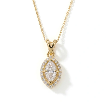 9Kt Yellow Gold Necklace with Lab Grown Diamond 9Kt Yellow Gold Necklace with Lab Grown Diamond