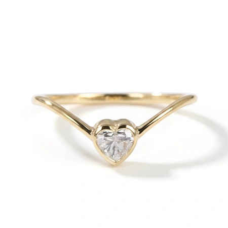 10Kt Solid Yellow Gold Delicate Ring with Lab Grown Diamond 10Kt Solid Yellow Gold Delicate Ring with Lab Grown Diamond
