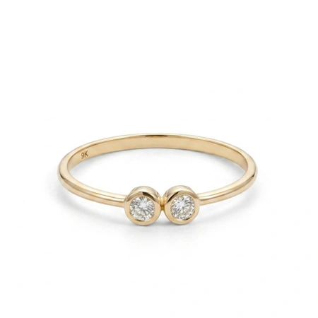 Eco friendly Yellow Gold Delicate Ring with Lab Grown Diamond Eco friendly Yellow Gold Delicate Ring with Lab Grown Diamond