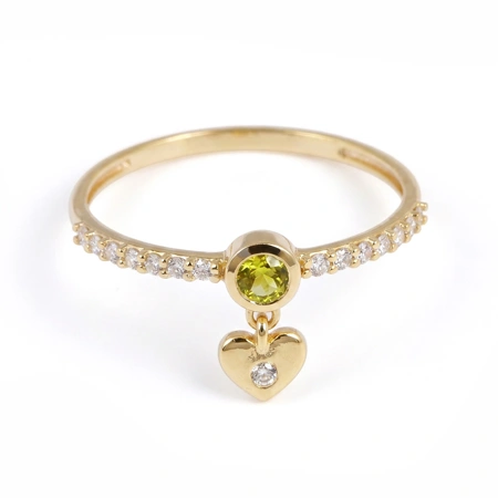 Yellow Gold Ring with Lab Diamond and Yellow Sapphire Yellow Gold Ring with Lab Diamond and Yellow Sapphire