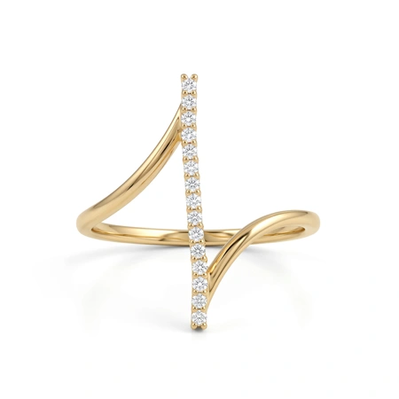 Handcrafted Lab Grown Diamond 9Kt Solid Yellow Gold Ring
