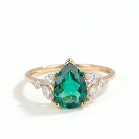 Handcrafted 9Kt Yellow Gold Ring Wholesale with Lab Diamond