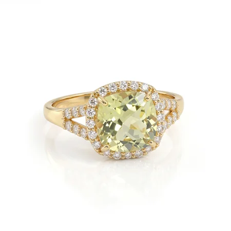 14KT Gold Lab-Grown Yellow Sapphire and Diamond Ring Maker