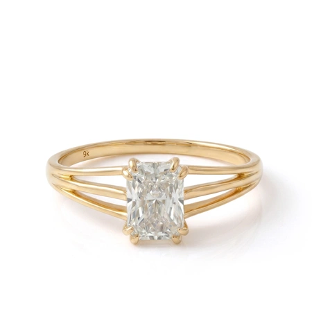 Handcrafted 9 Karat Solid Gold Ring with Lab Grown Diamond