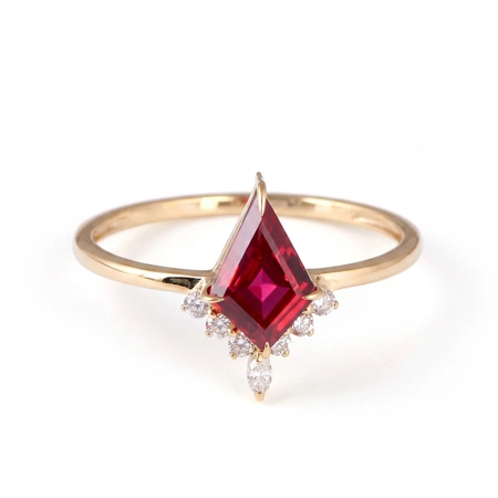 Lab Grown Diamond Pigeon Blood Ruby 9Kt Yellow Gold Ring Lab Grown Diamond Pigeon Blood Ruby 9Kt Yellow Gold Ring