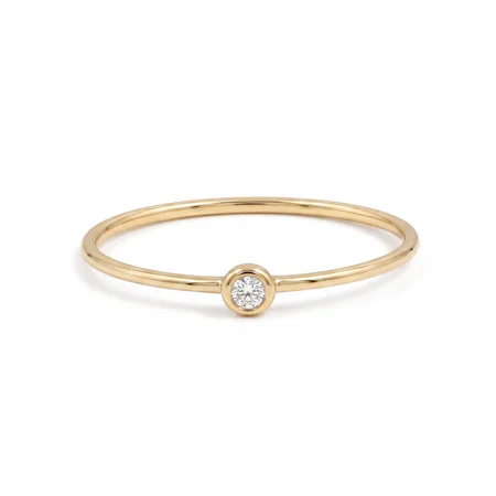 14KT Yellow Gold Lab Grown Diamond Stackable Solitaire Ring 14KT Yellow Gold Lab Grown Diamond Stackable Solitaire Ring